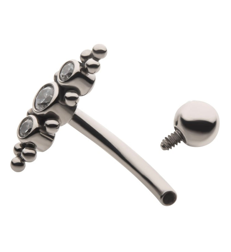 Beaded Ovate Titanium Curved Barbell