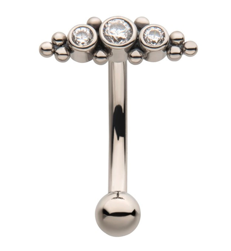 Beaded Ovate Titanium Curved Barbell
