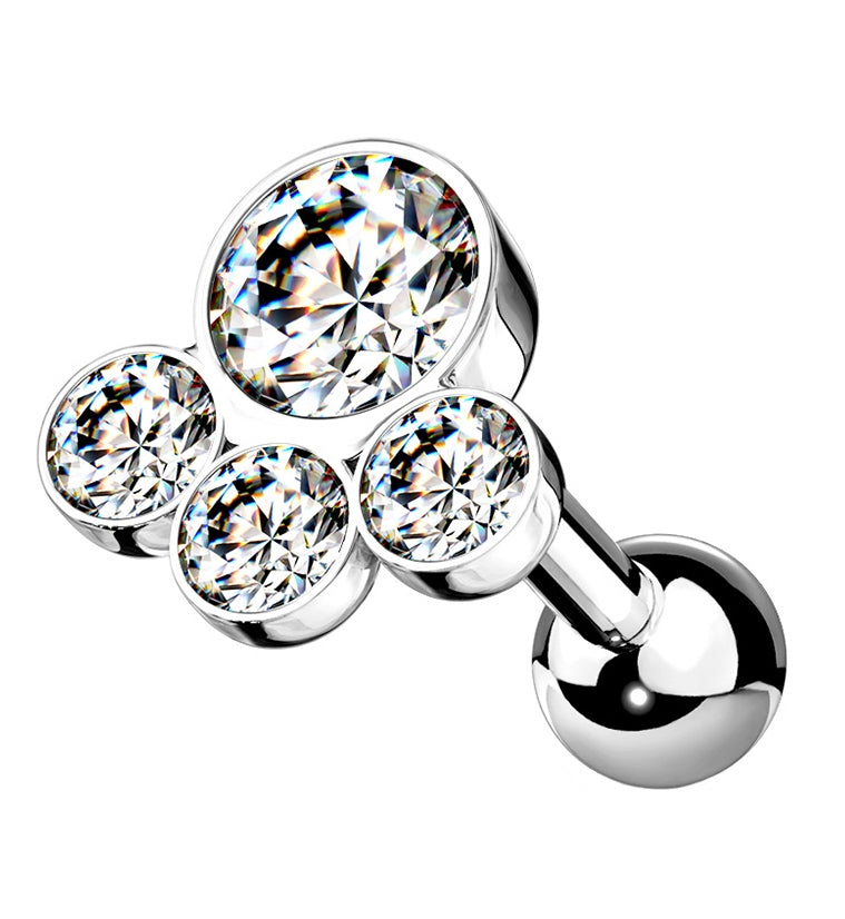 Quad Cluster lear Gem Cartilage Barbell