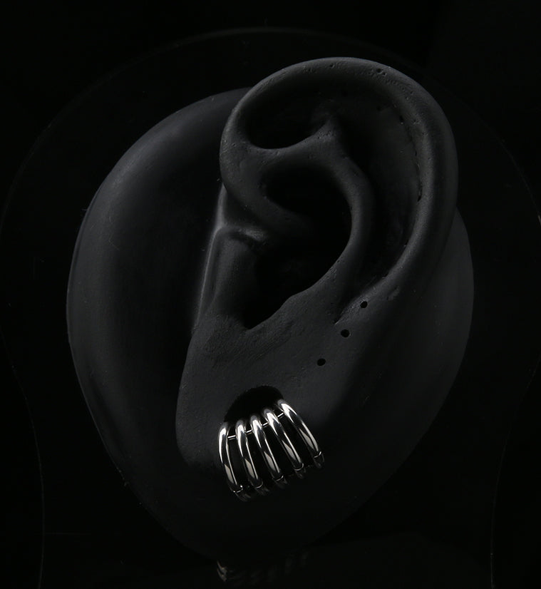 Coil Stainless Steel Hinged Lobe Cuff