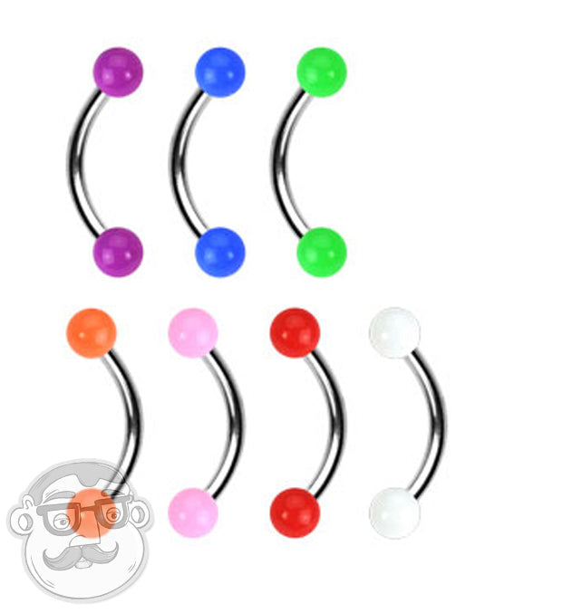 Color Ball Curved Barbell Eyebrow Ring
