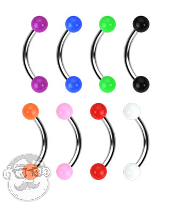Color Ball Curved Barbell Eyebrow Ring