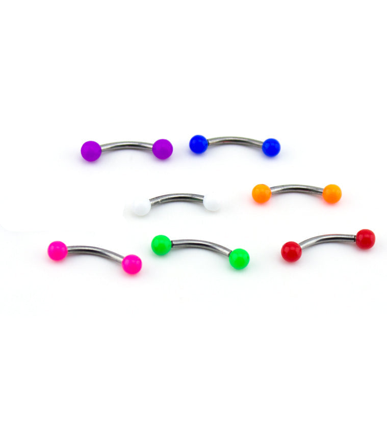 Double Color Ball Titanium Curved Barbell