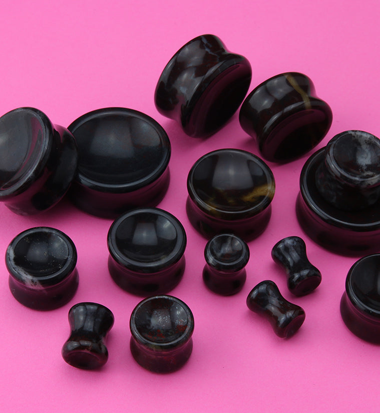 Concave Bloodstone Plugs
