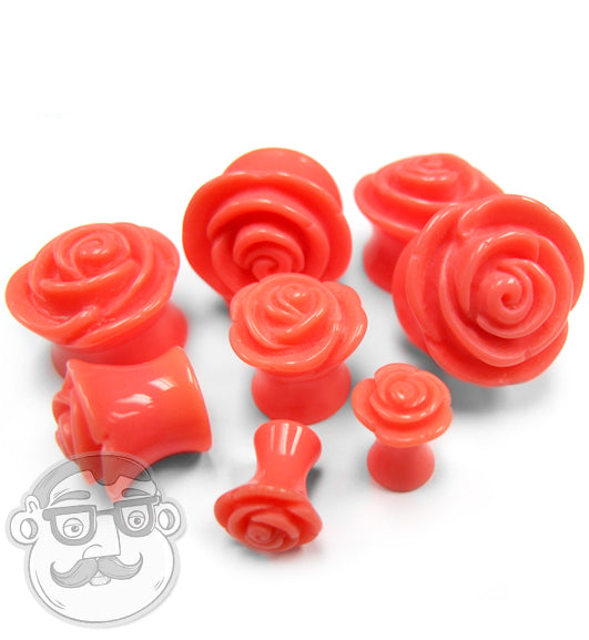 Coral Rosebud Flower Plugs