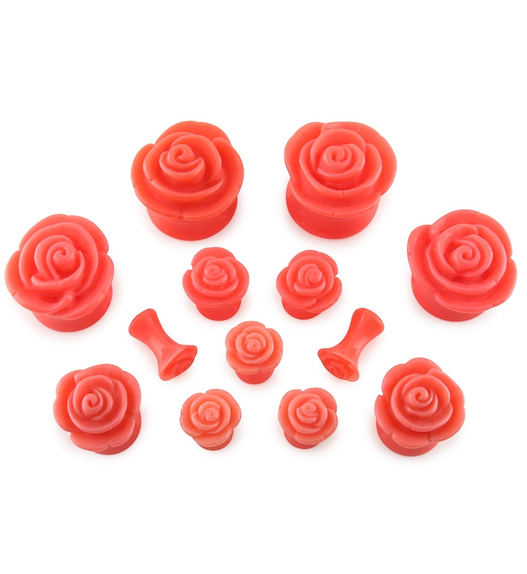 Coral Rosebud Flower Plugs