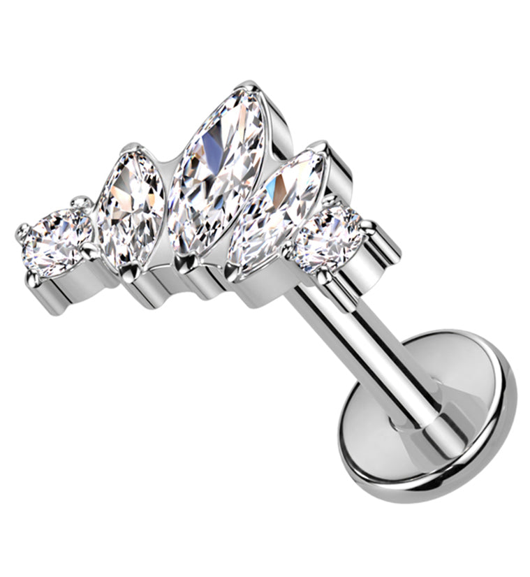 Coronal Clear CZ Internally Threaded Titanium Labret