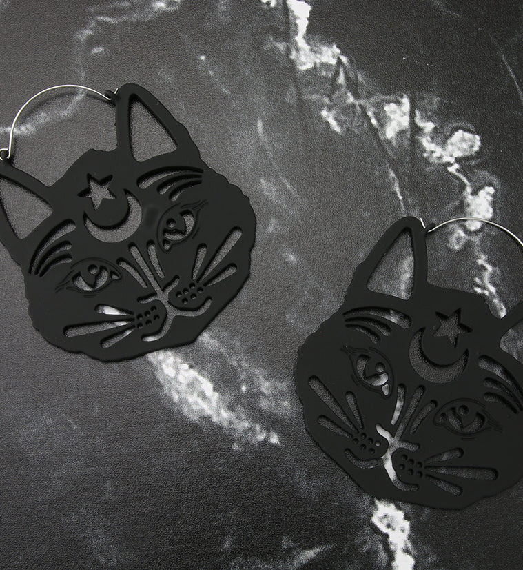 Cosmic Cat Plug Hoops