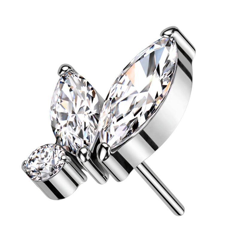 Coterie Clear CZ Threadless Titanium Top