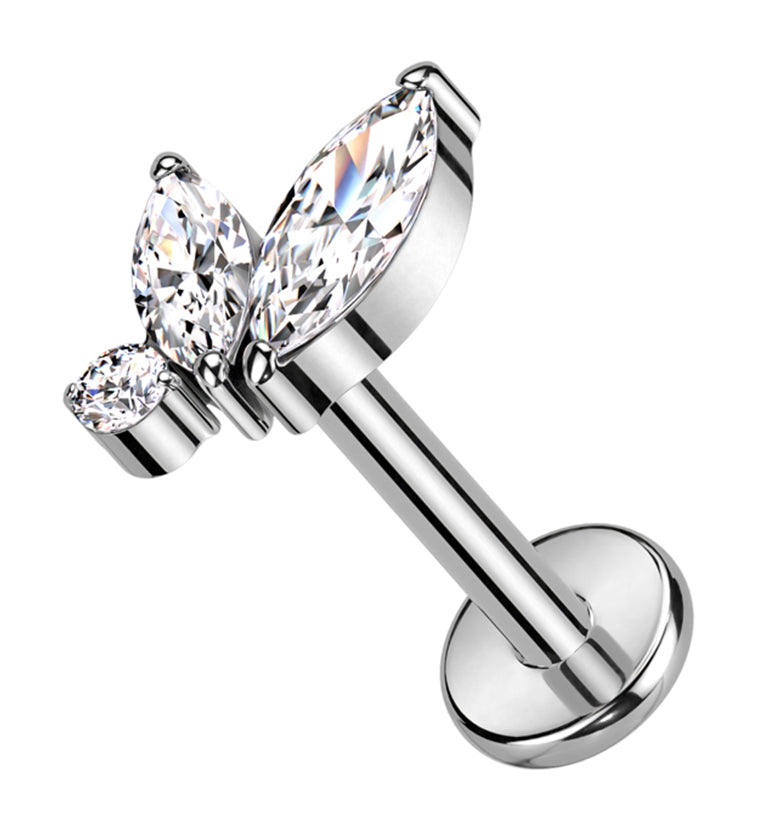 Coterie Clear CZ Titanium Internally Threaded Labret