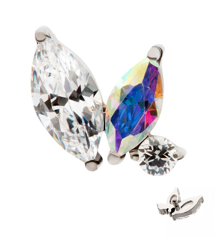 Coterie Rainbow Aurora CZ Internally Threaded Titanium Top