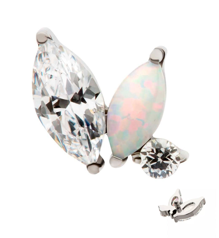 Coterie White Opalite Internally Threaded Titanium Top