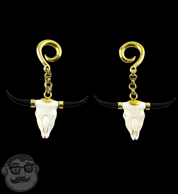 Cow Skull Brass Hangers