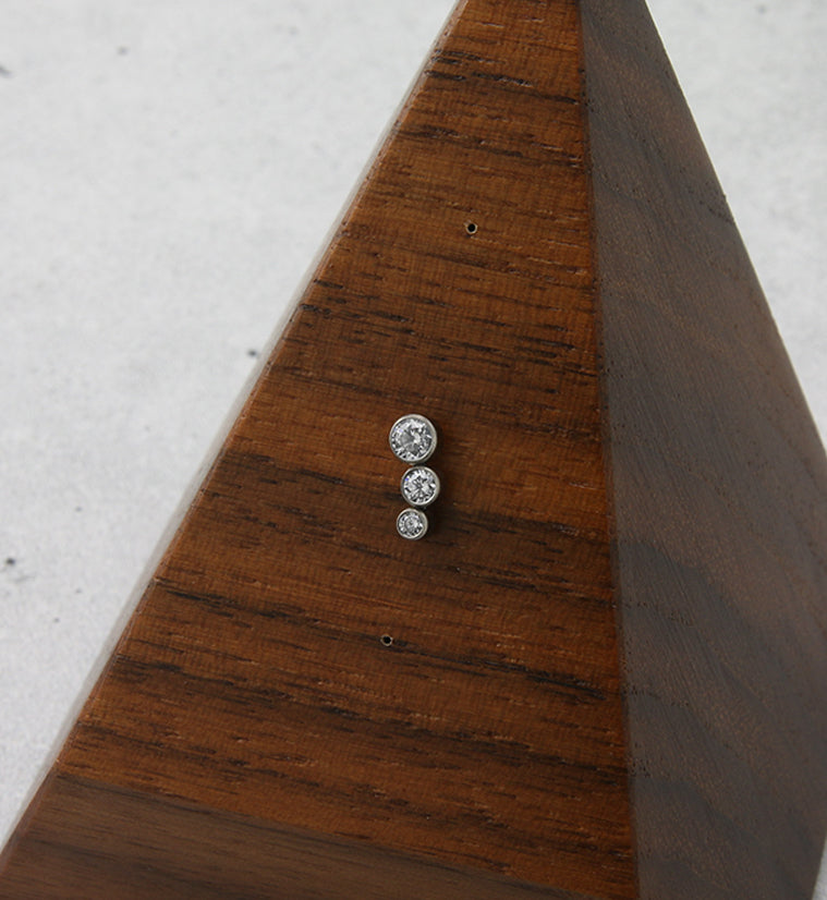 Crescendo CZ Threadless Titanium Top