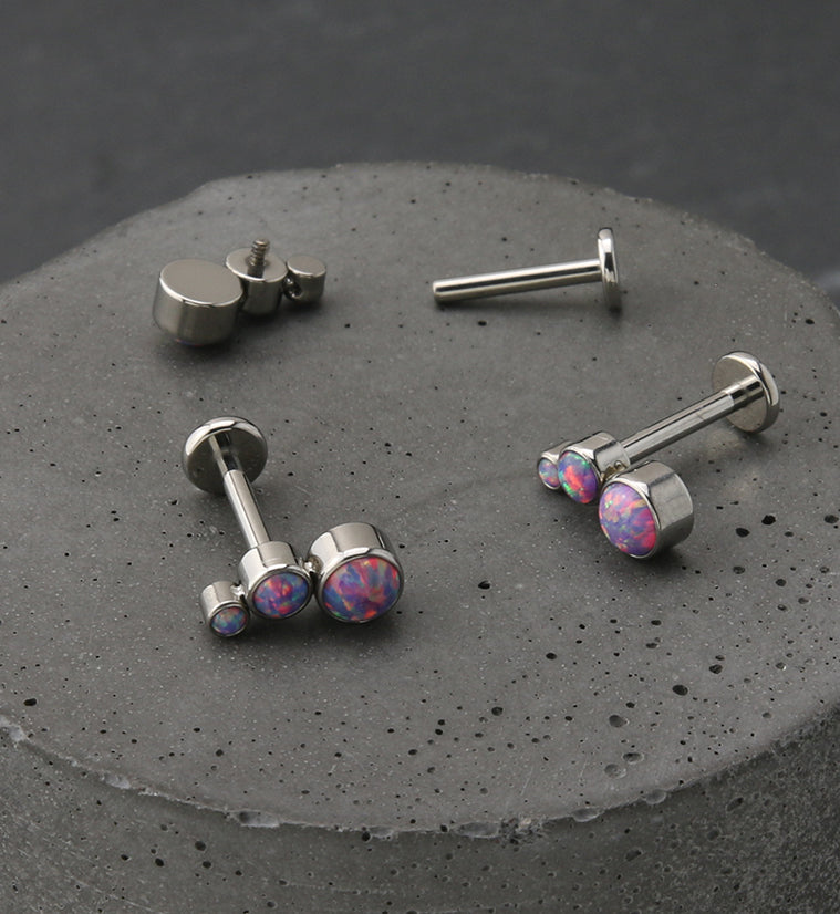 Crescendo Purple Opalite Titanium Internally Threaded Labret