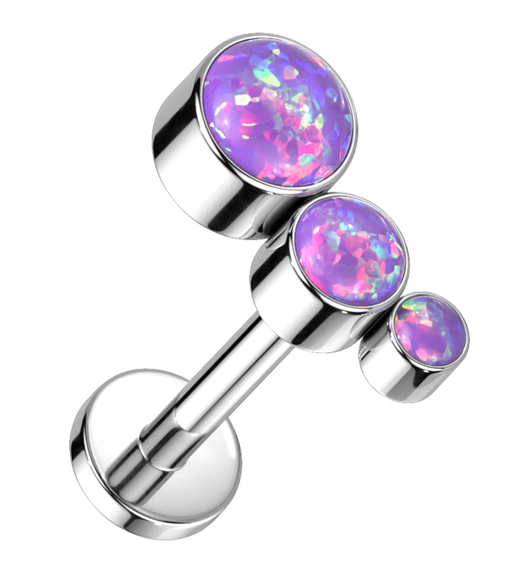 Crescendo Purple Opalite Titanium Internally Threaded Labret