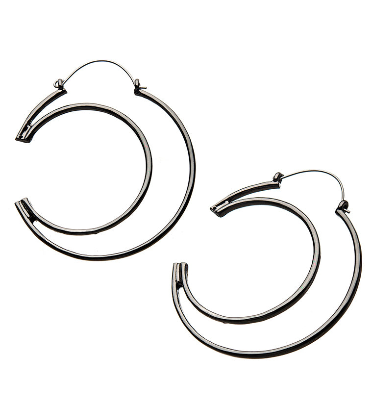 Crescent Moon Plug Hoops