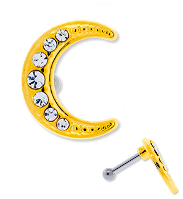 16G Gold Crescent Moon Cartilage Barbell