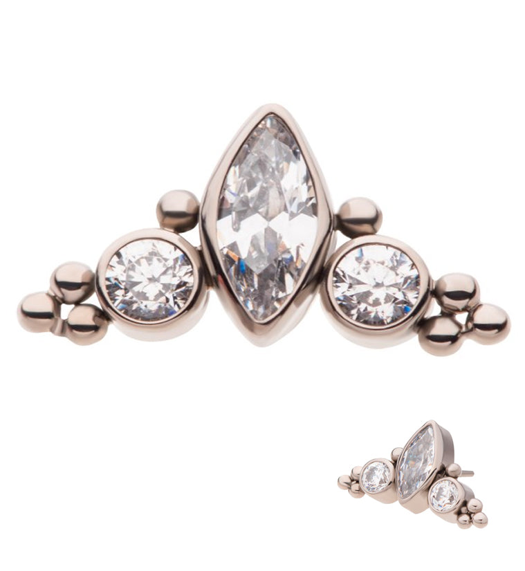 Crest CZ Threadless Titanium Top