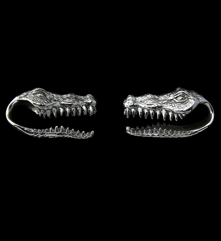 Crocodile White Brass Ear Weights
