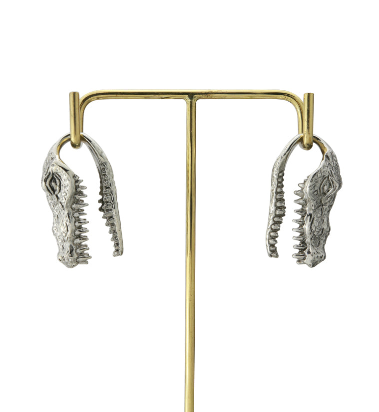 Crocodile White Brass Ear Weights