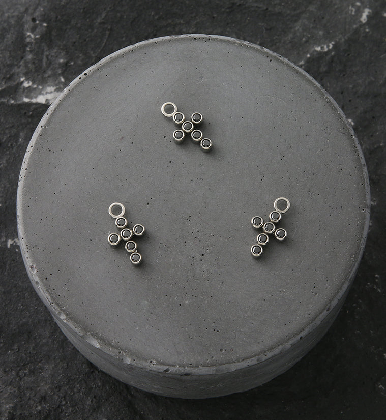 Cross Black CZ Titanium Charm