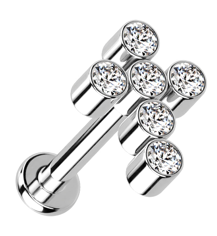 Cross CZ Titanium Internally Threaded Labret