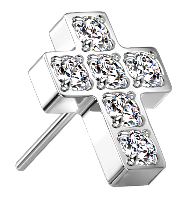 Cross CZ Titanium Threadless Top