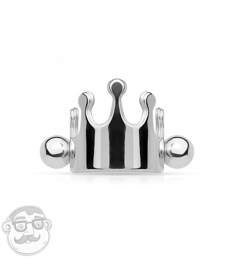 16G Silver Crown Helix / Cartilage Barbell