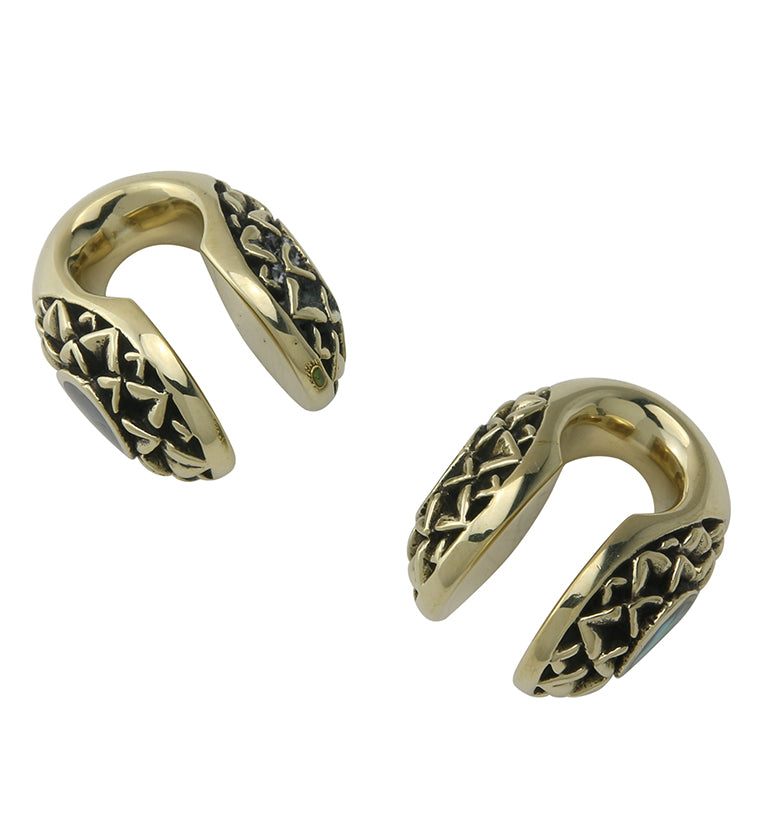 Crux Abalone Keyhole Brass Ear Weights