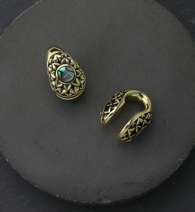 Crux Abalone Keyhole Brass Ear Weights