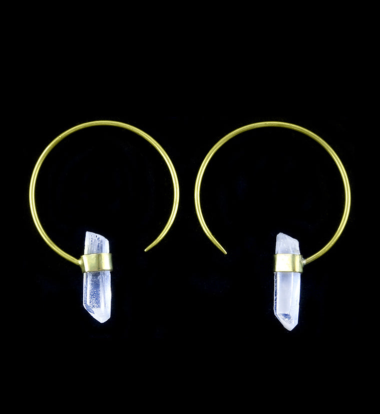 16G Crystal Brass Hoop Hangers