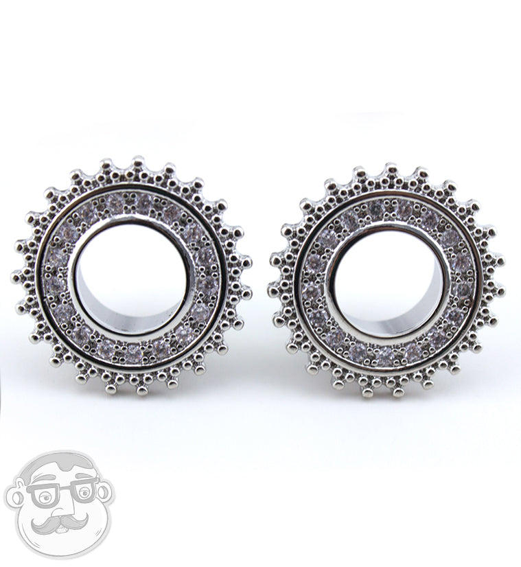 Stainless Steel CZ Beaded Shield Tunnels