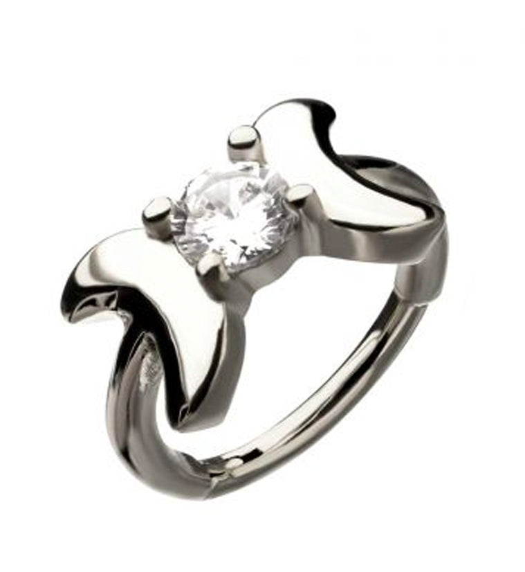 CZ Bow Hinged Segment Ring