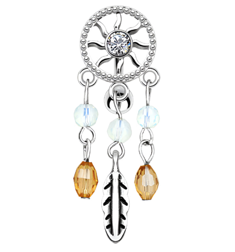 Chandelier Catcher CZ Stainless Steel Belly Button Ring