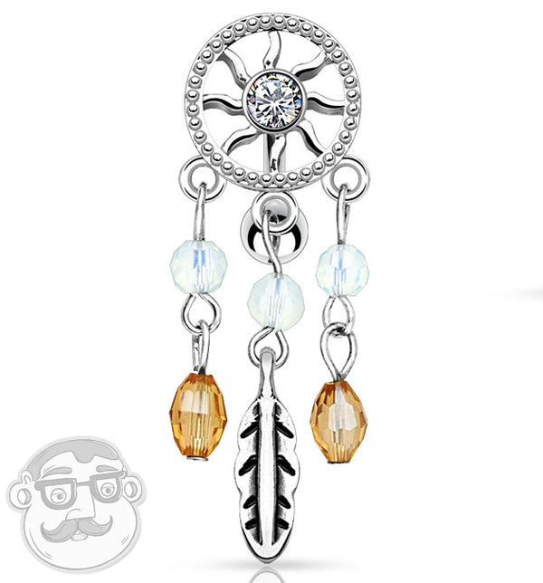 Chandelier Catcher CZ Stainless Steel Belly Button Ring