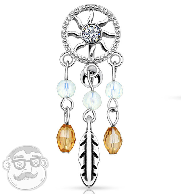 Chandelier Catcher CZ Stainless Steel Belly Button Ring