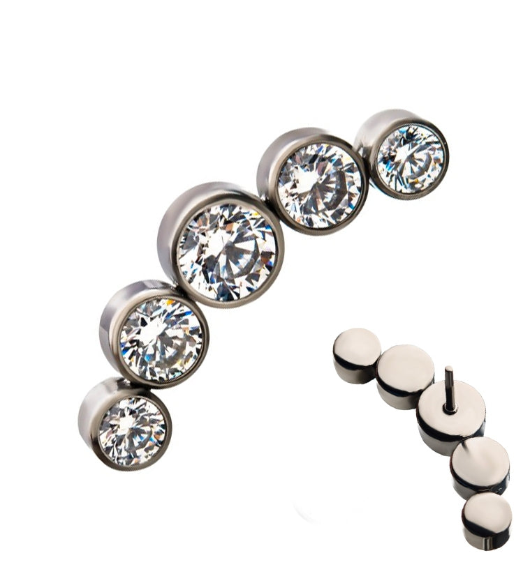 Quinate CZ Titanium Threadless Top