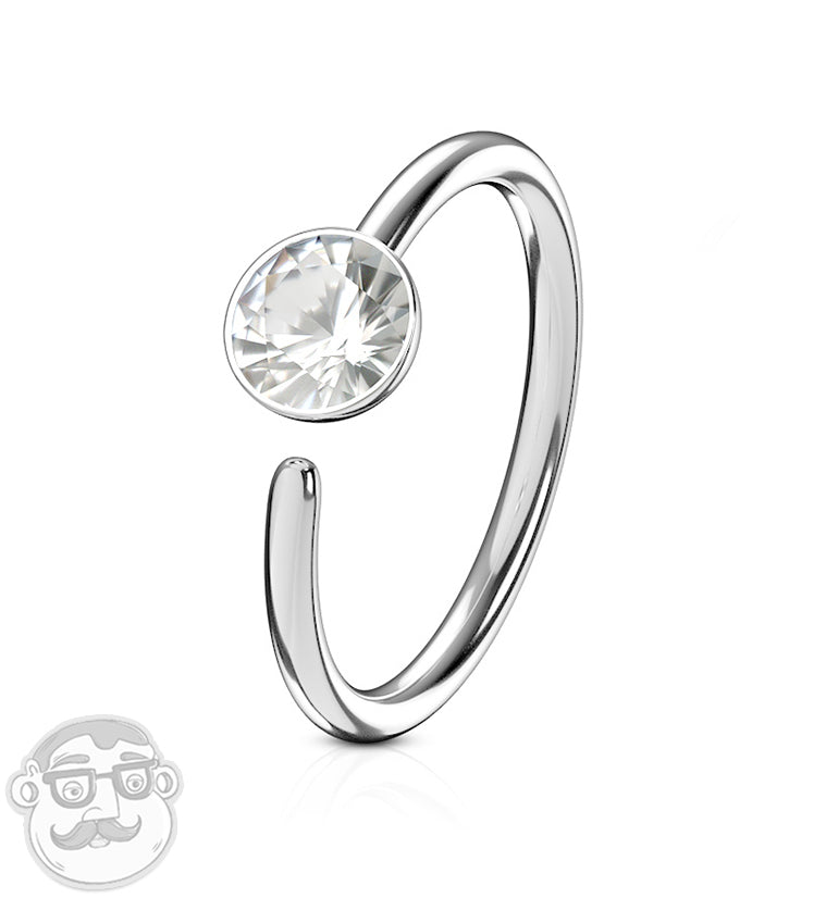 20G Stainless Steel CZ Diamond Seamless Ring