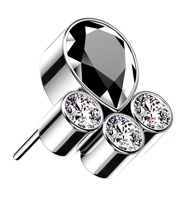 Dab Black CZ Titanium Threadless Top