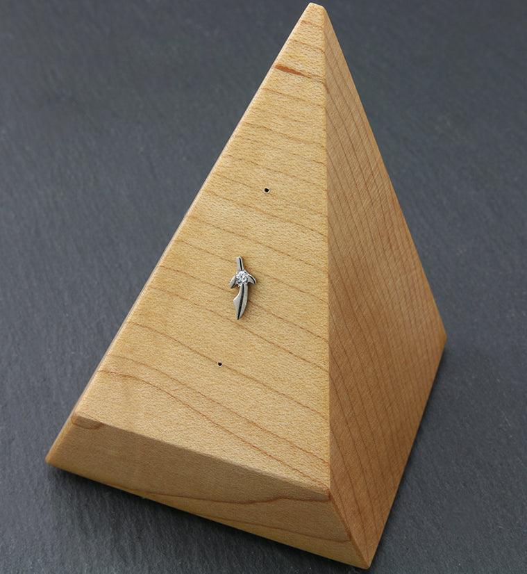 Dagger Clear CZ Threadless Titanium Top