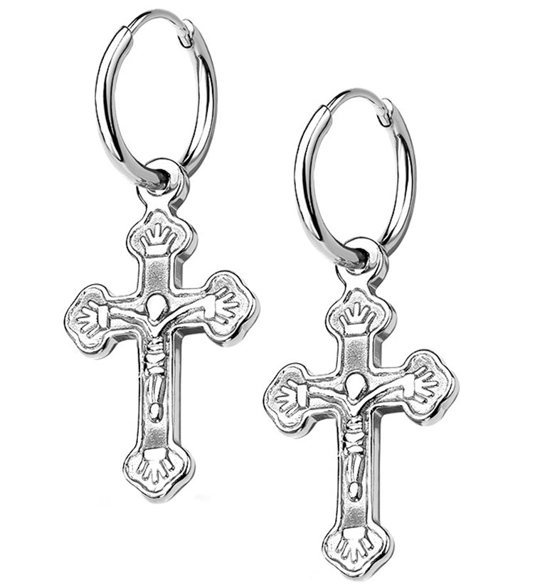 Dangle Cross Stainless Steel Earrings
