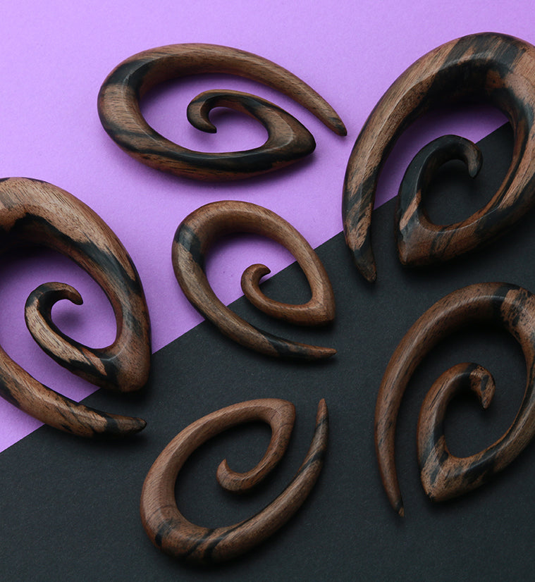 Areng Wood Oval Spirals