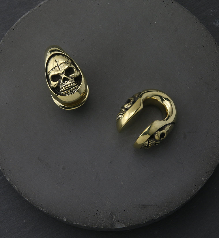 Death Keyhole Brass Ear Weights