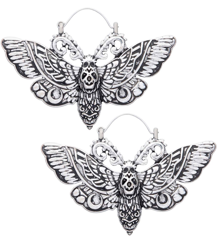 Death Moth Stainless Steel Plug Hoops