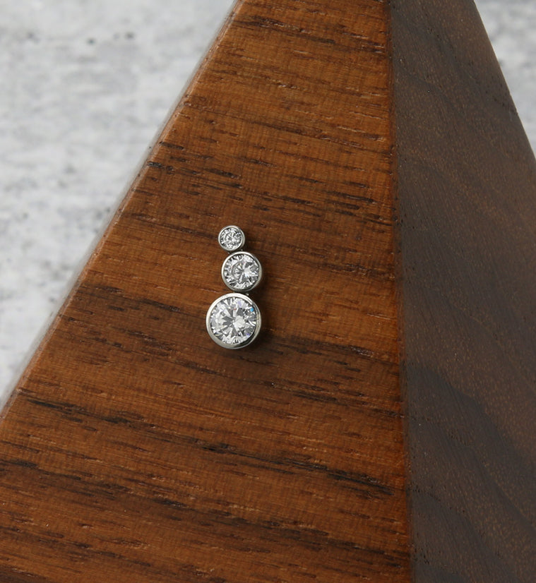 Descend CZ Threadless Titanium Top