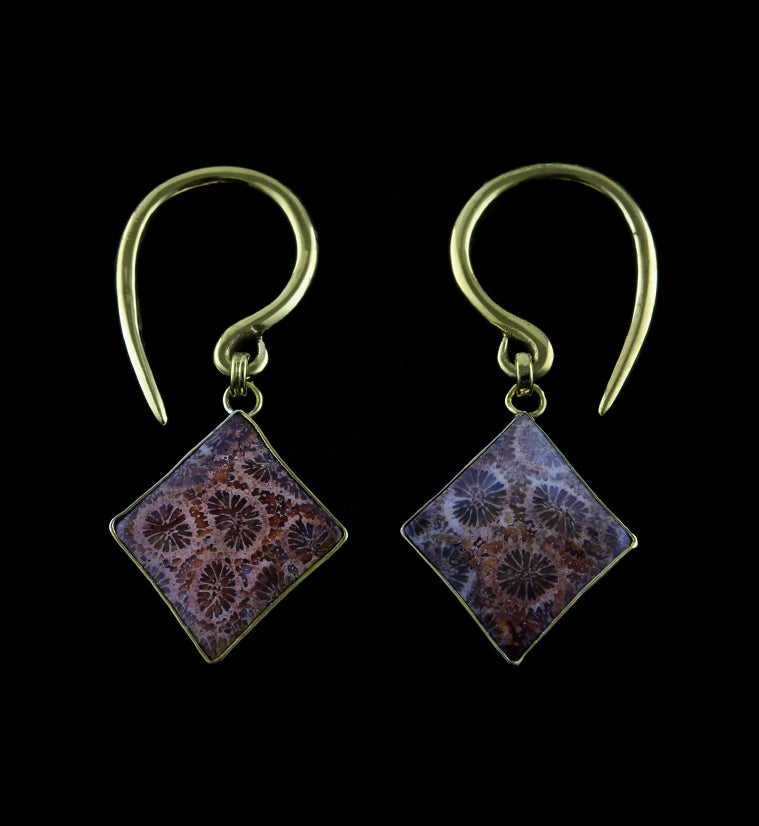Diamond Fossilized Coral Brass Hangers