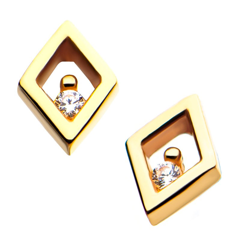 14kt Gold Diamond Channel CZ Threadless Top