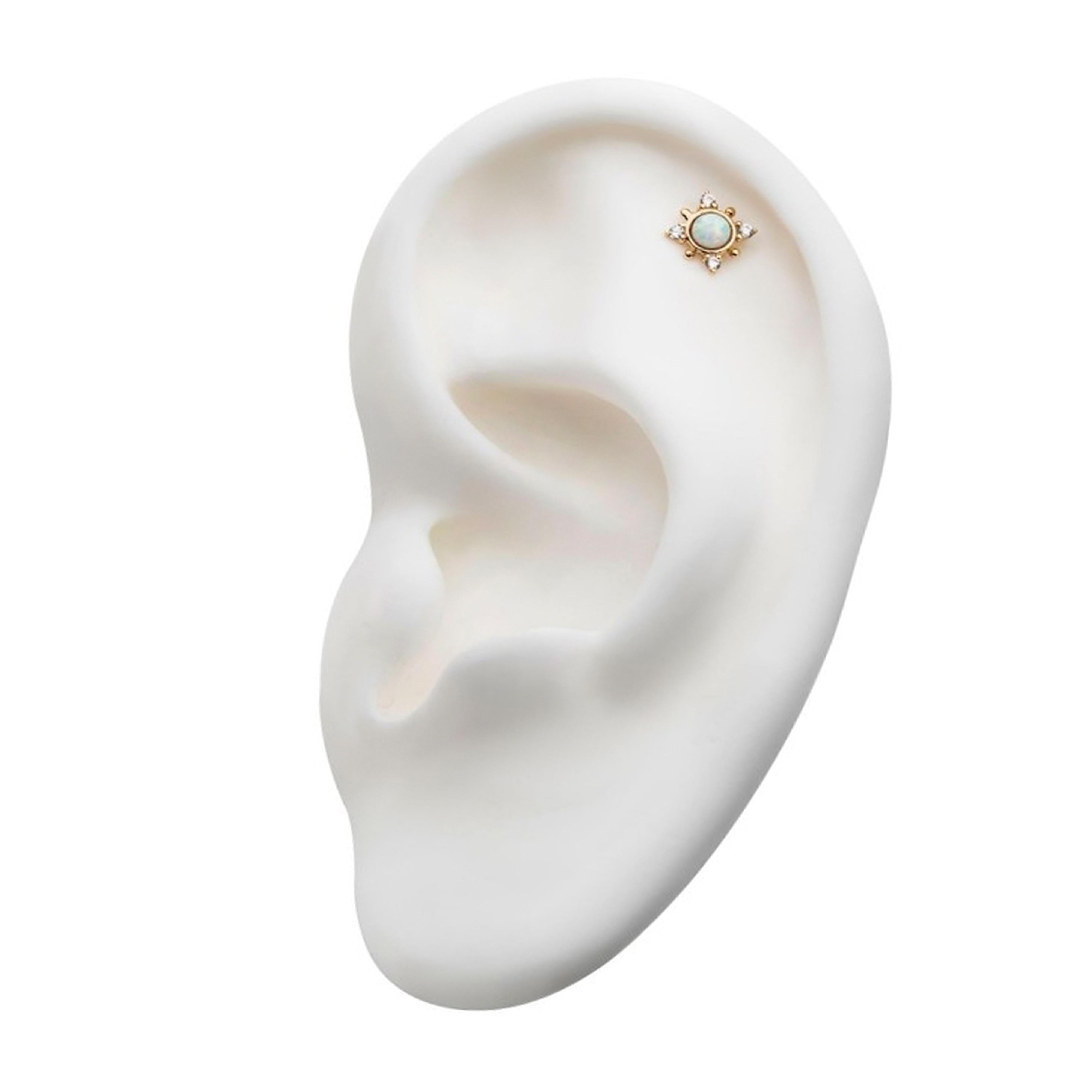 14kt Gold Direct Opalite Threadless Top