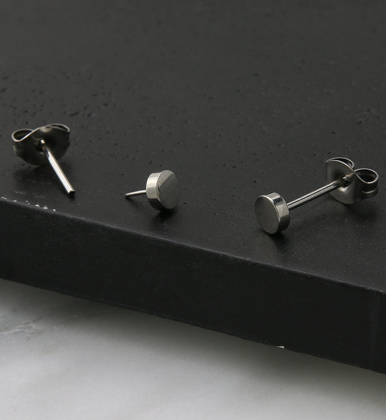 Disc Titanium Threadless Earrings